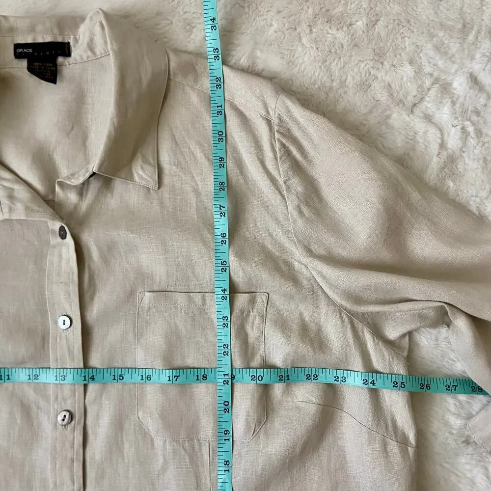 Grace Elements 100% Linen Tunic Top Size XXL